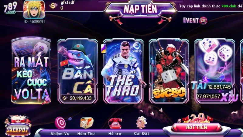 Danh mục game đa dạng
