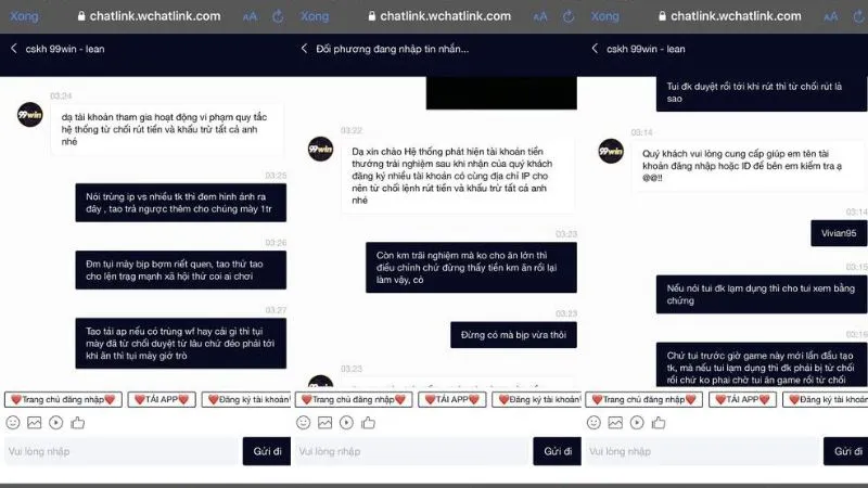 Nhà cái 99win lừa đảo