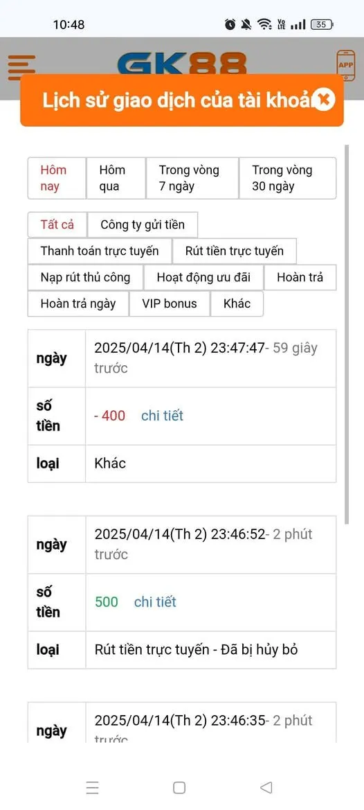 Nhà cái GK88 lừa đảo 
