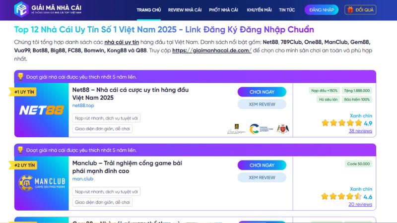 Giải Mã Nhà Cái – GMNC là trang chuyên đánh giá và bảo vệ cộng đồng người chơi