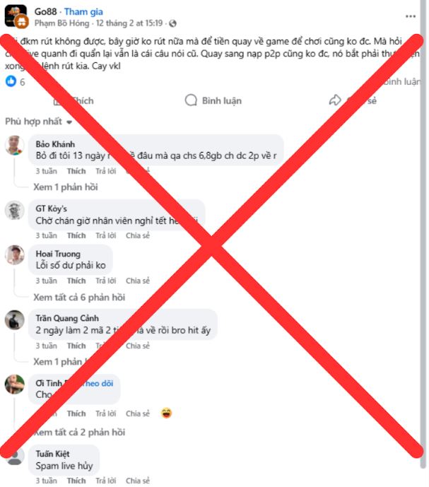 1 tố cáo Go88 lừa đảo mà không có căn cứ